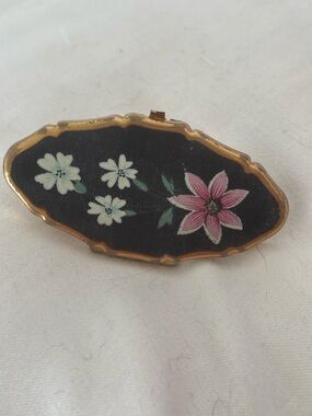 Floral Enamel Stratton Lipstick Compact